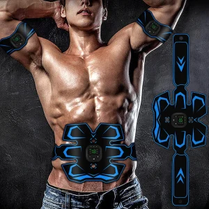 USB Rechargeable EMS Muscle Stimulator – 3-in-1 Smart Wireless Abdominal & Arm Trainer | Electric Body Slimming & Fitness Device