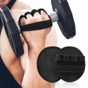 Powerlifting Gym Gloves – Leather Palm Guard Weightlifting Gloves for Men & Women | Breathable Grip Pads for Pull-Ups, Bars & Strength Training