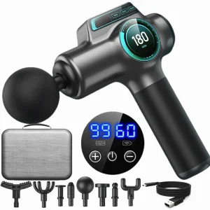 99-Speed Professional Muscle Massage Gun – Deep Tissue Percussion Therapy for Neck, Back & Body Recovery | Smart LCD Touchscreen Fitness Equipment
